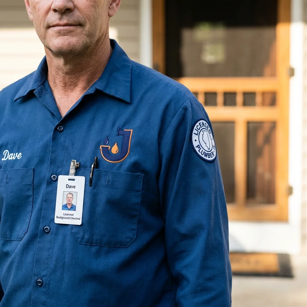 Licensed plumber showing ID badge in Grand Canyon, AZ