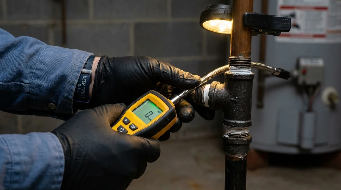 Gas leak detection with electronic sniffer by Johns Plumbing LLC in Grand Canyon